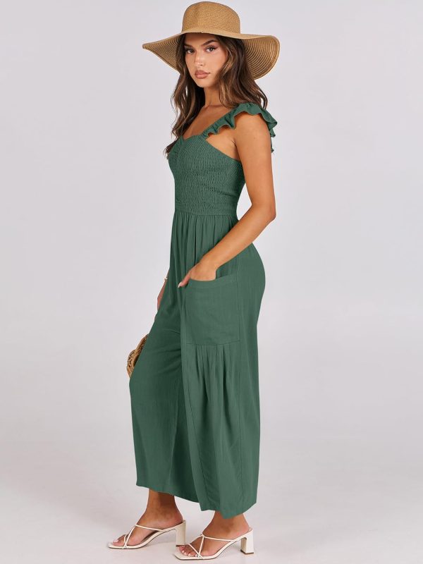 ANRABESS Women Summer Casual Dressy Sleeveless Smocked Wide Leg Linen Jumpsuits Rompers 2025 Trendy Travel Outfit Pocket - Image 87