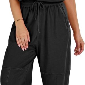 ANRABESS Jumpsuits for Women Casual Summer Sleeveless 2025 Romper One Piece Outfit Active Workout Lounge Jumpsuits Pockets