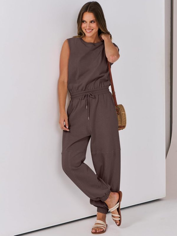 ANRABESS Jumpsuits for Women Casual Summer Sleeveless 2025 Romper One Piece Outfit Active Workout Lounge Jumpsuits Pockets - Image 17
