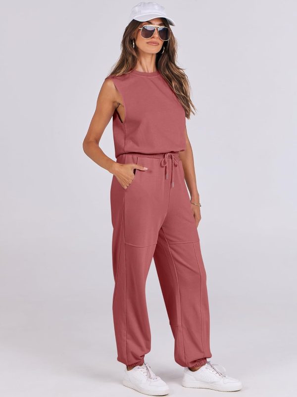 ANRABESS Jumpsuits for Women Casual Summer Sleeveless 2025 Romper One Piece Outfit Active Workout Lounge Jumpsuits Pockets - Image 22
