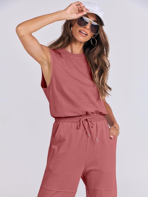 ANRABESS Jumpsuits for Women Casual Summer Sleeveless 2025 Romper One Piece Outfit Active Workout Lounge Jumpsuits Pockets - Image 25