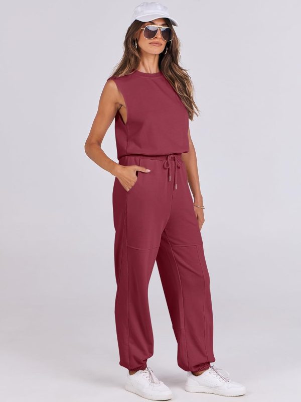 ANRABESS Jumpsuits for Women Casual Summer Sleeveless 2025 Romper One Piece Outfit Active Workout Lounge Jumpsuits Pockets - Image 31