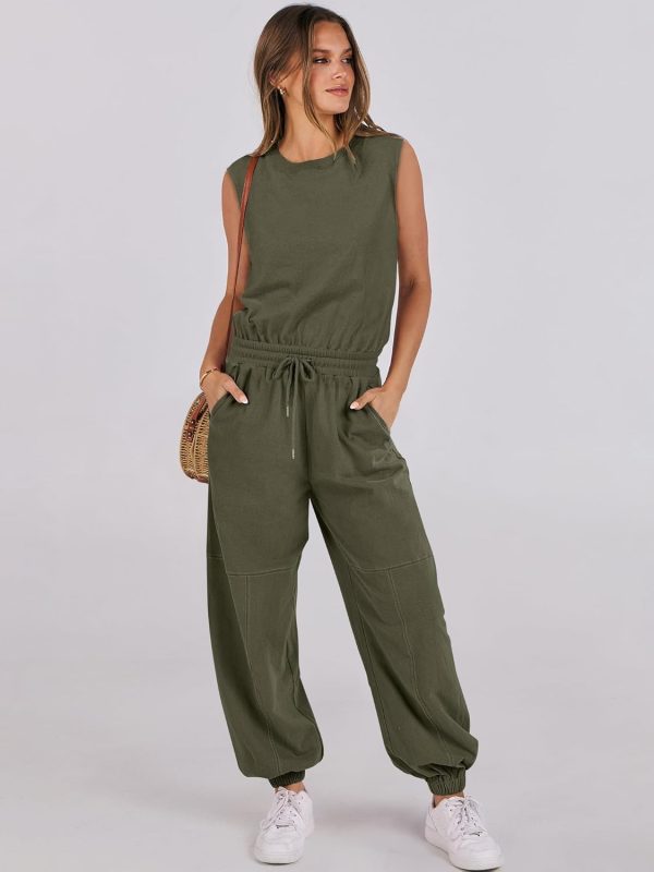 ANRABESS Jumpsuits for Women Casual Summer Sleeveless 2025 Romper One Piece Outfit Active Workout Lounge Jumpsuits Pockets - Image 38