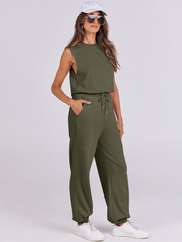 ANRABESS Jumpsuits for Women Casual Summer Sleeveless 2025 Romper One Piece Outfit Active Workout Lounge Jumpsuits Pockets - Image 40