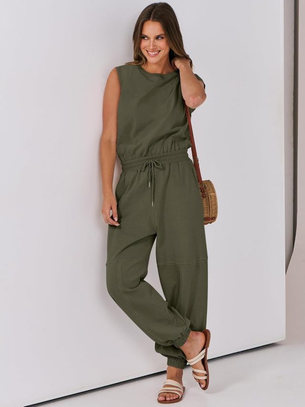 ANRABESS Jumpsuits for Women Casual Summer Sleeveless 2025 Romper One Piece Outfit Active Workout Lounge Jumpsuits Pockets - Image 44