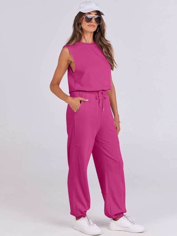 ANRABESS Jumpsuits for Women Casual Summer Sleeveless 2025 Romper One Piece Outfit Active Workout Lounge Jumpsuits Pockets - Image 49