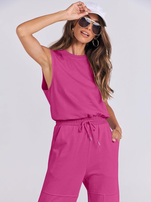 ANRABESS Jumpsuits for Women Casual Summer Sleeveless 2025 Romper One Piece Outfit Active Workout Lounge Jumpsuits Pockets - Image 52
