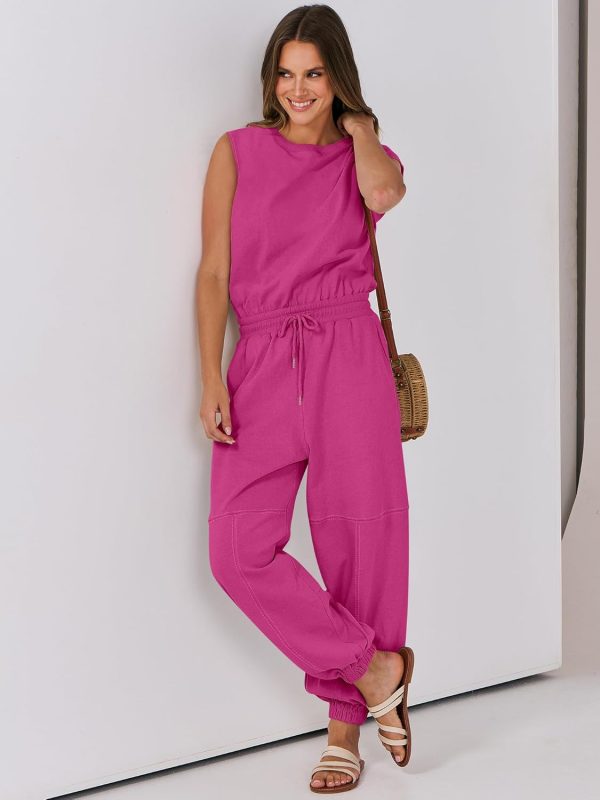 ANRABESS Jumpsuits for Women Casual Summer Sleeveless 2025 Romper One Piece Outfit Active Workout Lounge Jumpsuits Pockets - Image 53