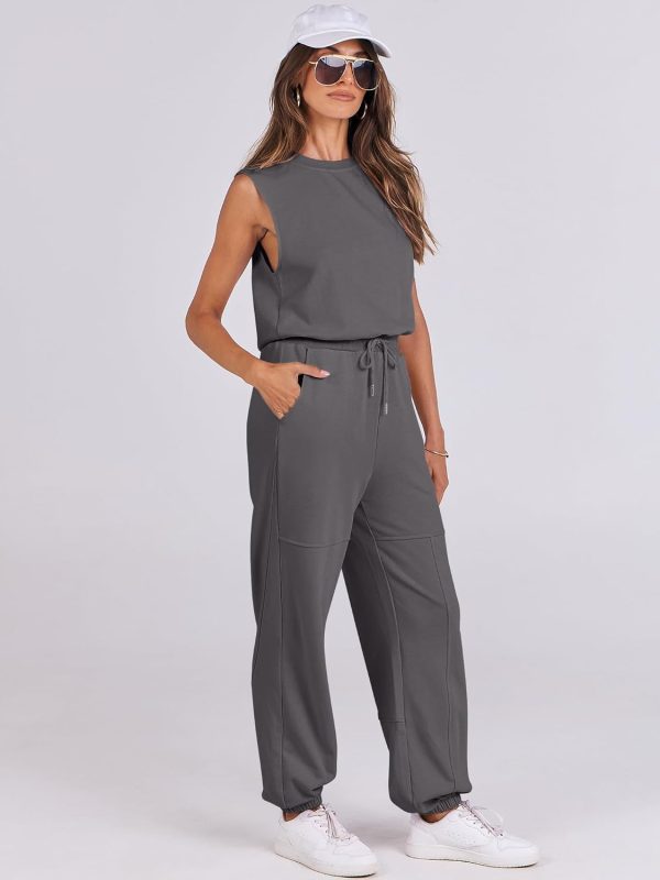 ANRABESS Jumpsuits for Women Casual Summer Sleeveless 2025 Romper One Piece Outfit Active Workout Lounge Jumpsuits Pockets - Image 58