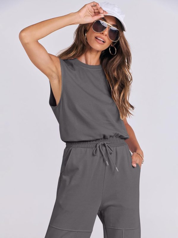 ANRABESS Jumpsuits for Women Casual Summer Sleeveless 2025 Romper One Piece Outfit Active Workout Lounge Jumpsuits Pockets - Image 61