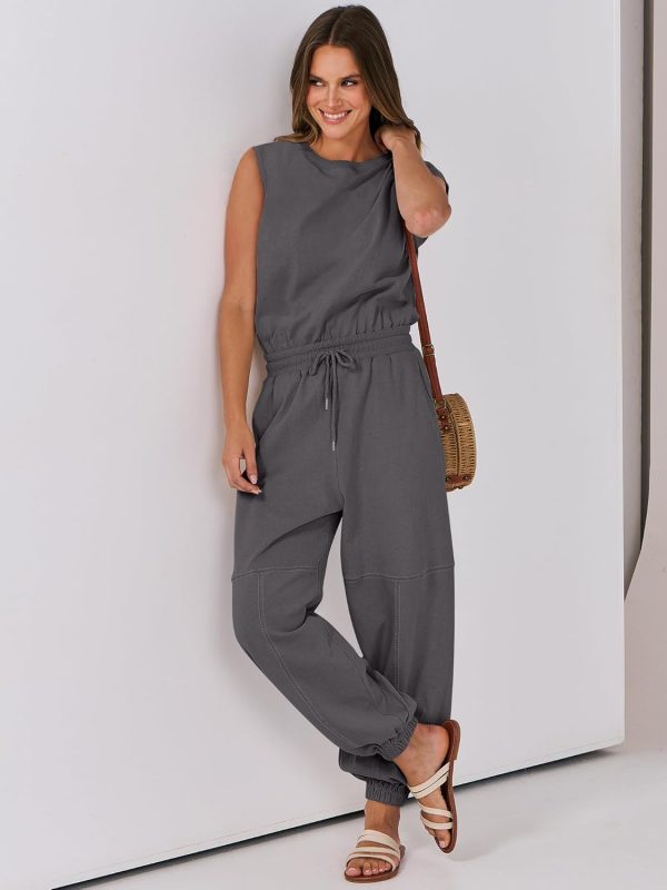 ANRABESS Jumpsuits for Women Casual Summer Sleeveless 2025 Romper One Piece Outfit Active Workout Lounge Jumpsuits Pockets - Image 62