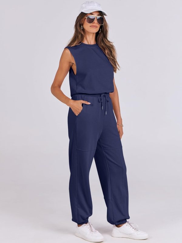 ANRABESS Jumpsuits for Women Casual Summer Sleeveless 2025 Romper One Piece Outfit Active Workout Lounge Jumpsuits Pockets - Image 67