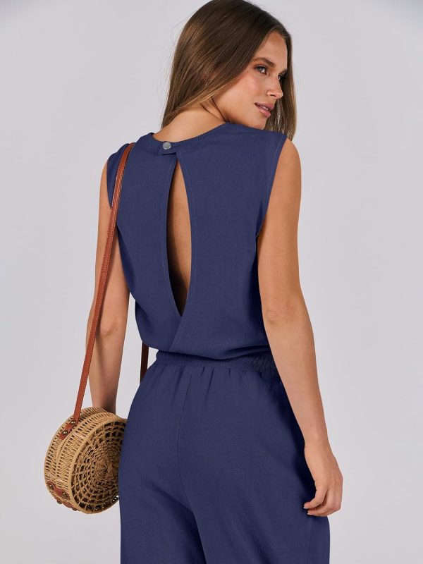 ANRABESS Jumpsuits for Women Casual Summer Sleeveless 2025 Romper One Piece Outfit Active Workout Lounge Jumpsuits Pockets - Image 68