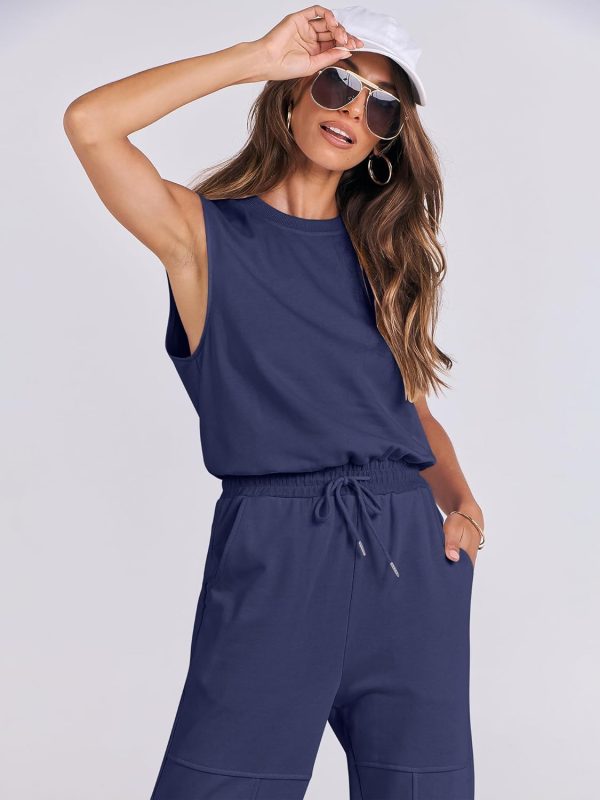 ANRABESS Jumpsuits for Women Casual Summer Sleeveless 2025 Romper One Piece Outfit Active Workout Lounge Jumpsuits Pockets - Image 70