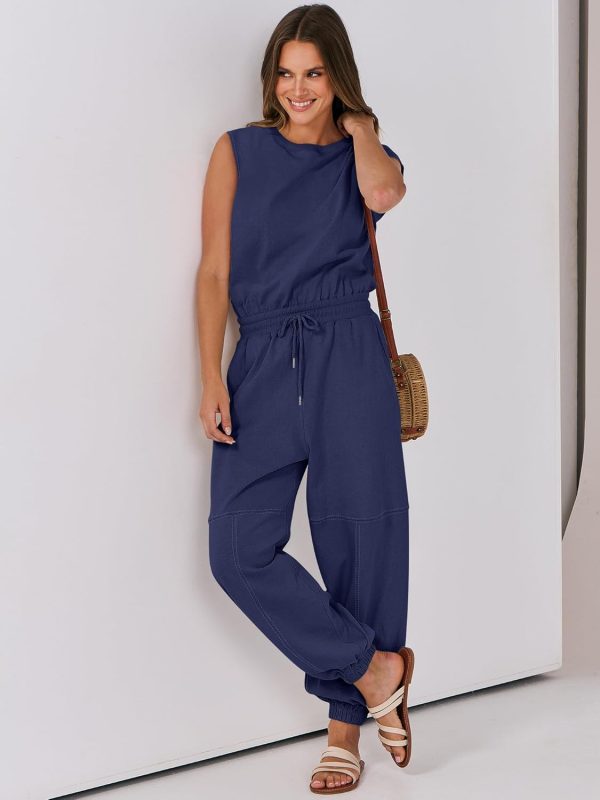 ANRABESS Jumpsuits for Women Casual Summer Sleeveless 2025 Romper One Piece Outfit Active Workout Lounge Jumpsuits Pockets - Image 71