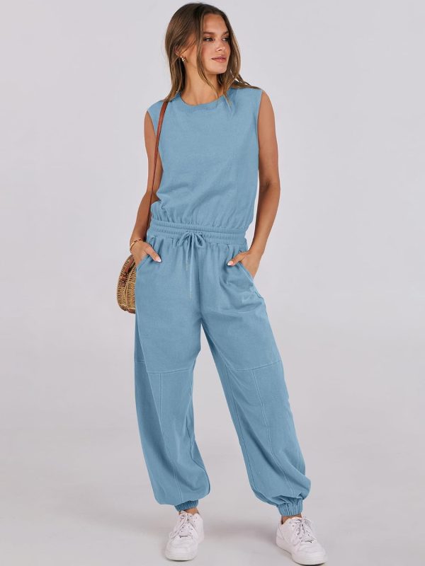 ANRABESS Jumpsuits for Women Casual Summer Sleeveless 2025 Romper One Piece Outfit Active Workout Lounge Jumpsuits Pockets - Image 74