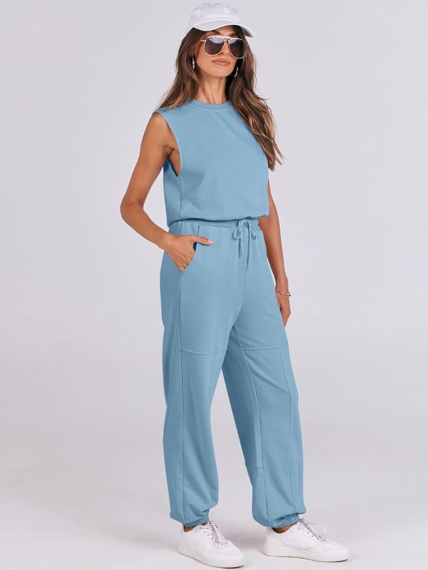ANRABESS Jumpsuits for Women Casual Summer Sleeveless 2025 Romper One Piece Outfit Active Workout Lounge Jumpsuits Pockets - Image 76