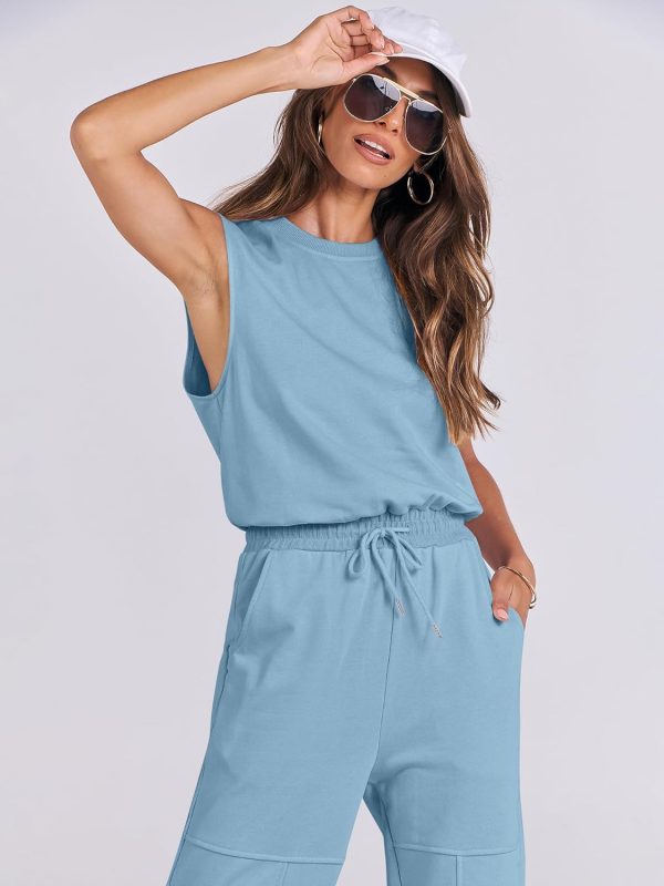 ANRABESS Jumpsuits for Women Casual Summer Sleeveless 2025 Romper One Piece Outfit Active Workout Lounge Jumpsuits Pockets - Image 79