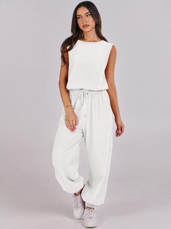 ANRABESS Jumpsuits for Women Casual Summer Sleeveless 2025 Romper One Piece Outfit Active Workout Lounge Jumpsuits Pockets - Image 84