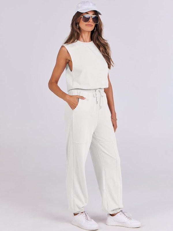 ANRABESS Jumpsuits for Women Casual Summer Sleeveless 2025 Romper One Piece Outfit Active Workout Lounge Jumpsuits Pockets - Image 85