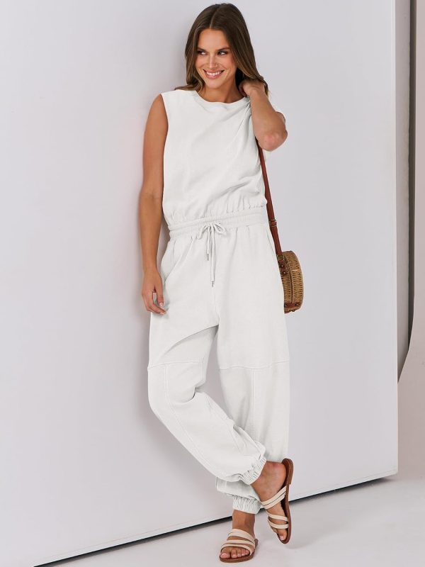 ANRABESS Jumpsuits for Women Casual Summer Sleeveless 2025 Romper One Piece Outfit Active Workout Lounge Jumpsuits Pockets - Image 89