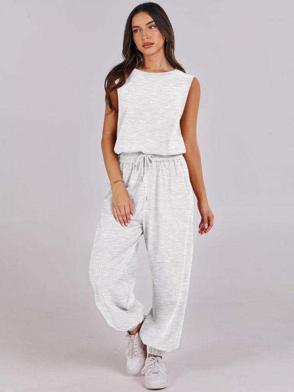 ANRABESS Jumpsuits for Women Casual Summer Sleeveless 2025 Romper One Piece Outfit Active Workout Lounge Jumpsuits Pockets - Image 93