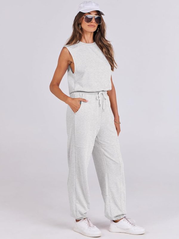 ANRABESS Jumpsuits for Women Casual Summer Sleeveless 2025 Romper One Piece Outfit Active Workout Lounge Jumpsuits Pockets - Image 94