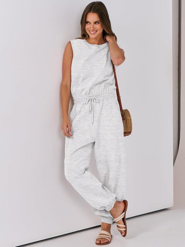ANRABESS Jumpsuits for Women Casual Summer Sleeveless 2025 Romper One Piece Outfit Active Workout Lounge Jumpsuits Pockets - Image 98