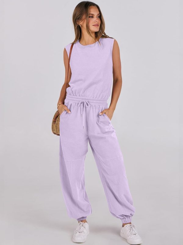 ANRABESS Jumpsuits for Women Casual Summer Sleeveless 2025 Romper One Piece Outfit Active Workout Lounge Jumpsuits Pockets - Image 101