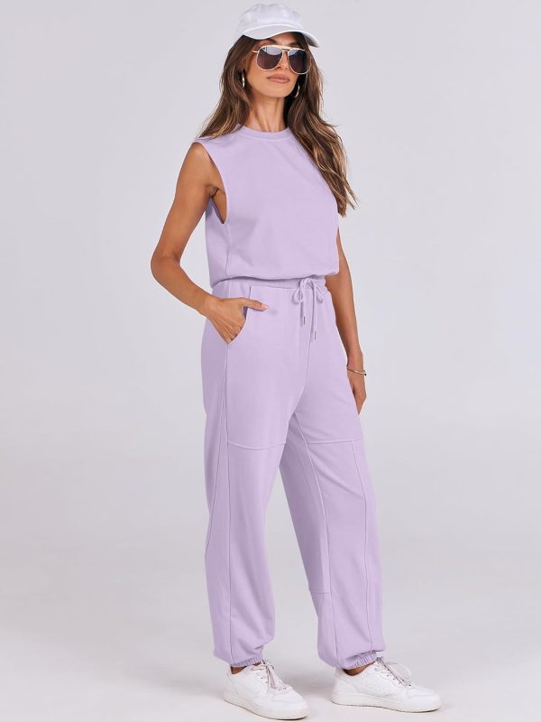 ANRABESS Jumpsuits for Women Casual Summer Sleeveless 2025 Romper One Piece Outfit Active Workout Lounge Jumpsuits Pockets - Image 103