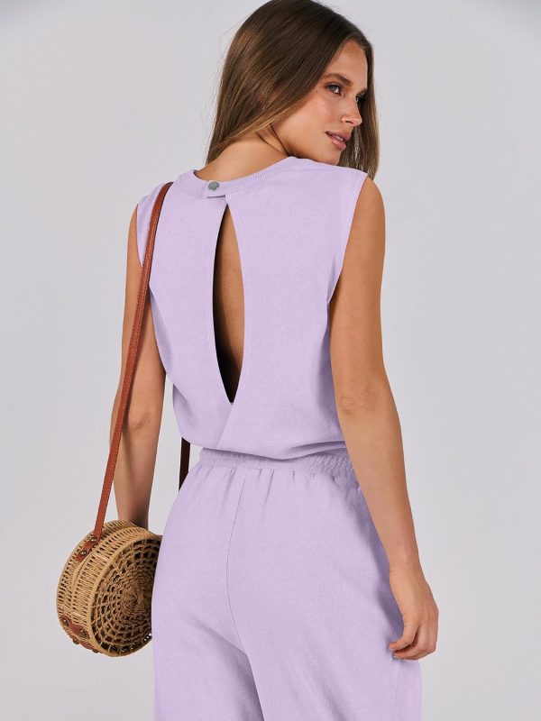 ANRABESS Jumpsuits for Women Casual Summer Sleeveless 2025 Romper One Piece Outfit Active Workout Lounge Jumpsuits Pockets - Image 104