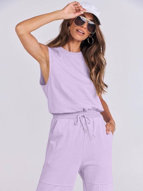 ANRABESS Jumpsuits for Women Casual Summer Sleeveless 2025 Romper One Piece Outfit Active Workout Lounge Jumpsuits Pockets - Image 106