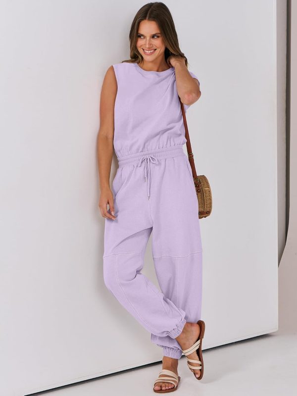 ANRABESS Jumpsuits for Women Casual Summer Sleeveless 2025 Romper One Piece Outfit Active Workout Lounge Jumpsuits Pockets - Image 107