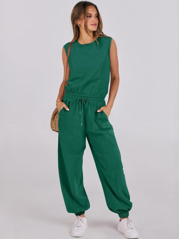 ANRABESS Jumpsuits for Women Casual Summer Sleeveless 2025 Romper One Piece Outfit Active Workout Lounge Jumpsuits Pockets - Image 110