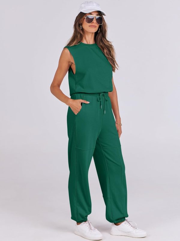 ANRABESS Jumpsuits for Women Casual Summer Sleeveless 2025 Romper One Piece Outfit Active Workout Lounge Jumpsuits Pockets - Image 112