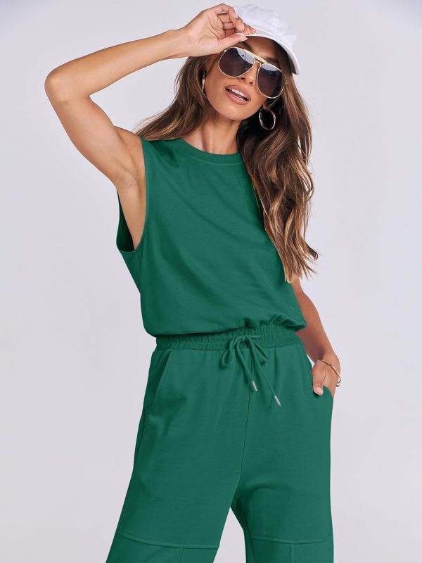 ANRABESS Jumpsuits for Women Casual Summer Sleeveless 2025 Romper One Piece Outfit Active Workout Lounge Jumpsuits Pockets - Image 115