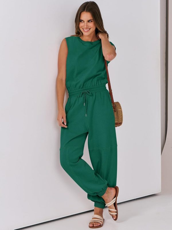 ANRABESS Jumpsuits for Women Casual Summer Sleeveless 2025 Romper One Piece Outfit Active Workout Lounge Jumpsuits Pockets - Image 116
