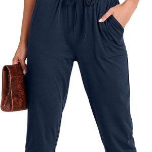 ANRABESS Women’s Summer Crewneck Sleeveless Casual Dressy Loose Stretchy Jumpsuits Rompers 2025 Trendy Outfits