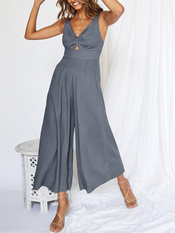 ANRABESS Women's Jumpsuits Summer Wide Leg Sleeveless V Neck Casual Dressy Linen Pants Rompers 2025 Vacation Beach Outfits - Image 64