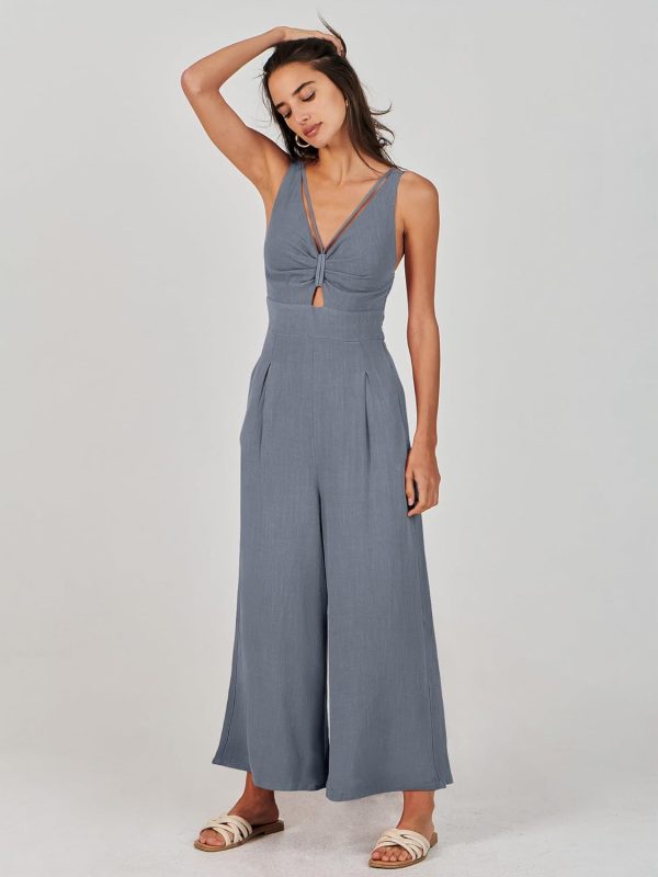 ANRABESS Women's Jumpsuits Summer Wide Leg Sleeveless V Neck Casual Dressy Linen Pants Rompers 2025 Vacation Beach Outfits - Image 70