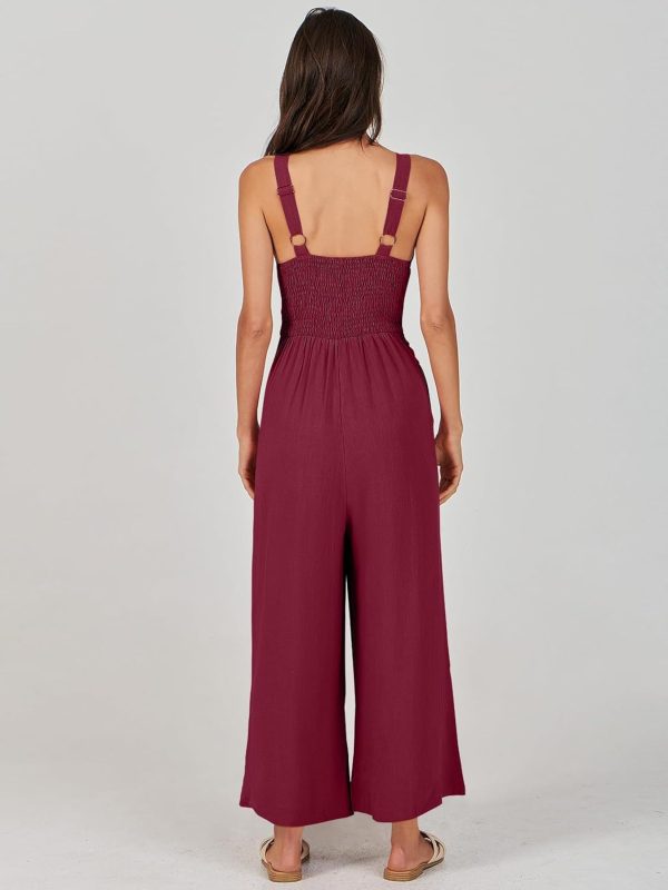 ANRABESS Women's Jumpsuits Summer Wide Leg Sleeveless V Neck Casual Dressy Linen Pants Rompers 2025 Vacation Beach Outfits - Image 77