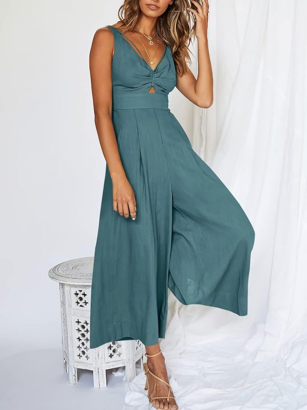 ANRABESS Women's Jumpsuits Summer Wide Leg Sleeveless V Neck Casual Dressy Linen Pants Rompers 2025 Vacation Beach Outfits - Image 102