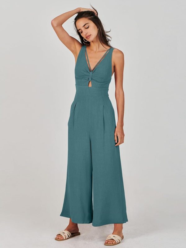 ANRABESS Women's Jumpsuits Summer Wide Leg Sleeveless V Neck Casual Dressy Linen Pants Rompers 2025 Vacation Beach Outfits - Image 106