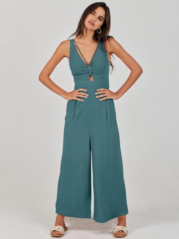 ANRABESS Women's Jumpsuits Summer Wide Leg Sleeveless V Neck Casual Dressy Linen Pants Rompers 2025 Vacation Beach Outfits - Image 107