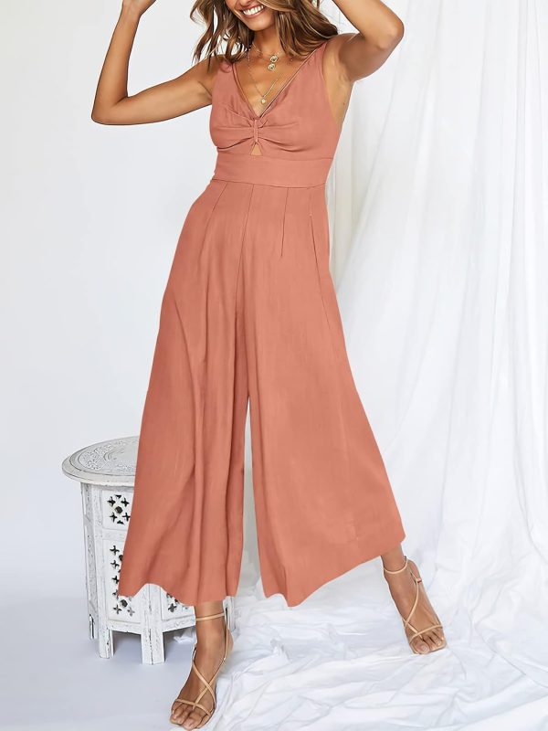 ANRABESS Women's Jumpsuits Summer Wide Leg Sleeveless V Neck Casual Dressy Linen Pants Rompers 2025 Vacation Beach Outfits - Image 109
