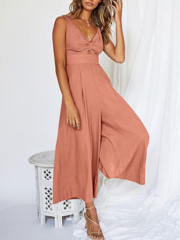 ANRABESS Women's Jumpsuits Summer Wide Leg Sleeveless V Neck Casual Dressy Linen Pants Rompers 2025 Vacation Beach Outfits - Image 110