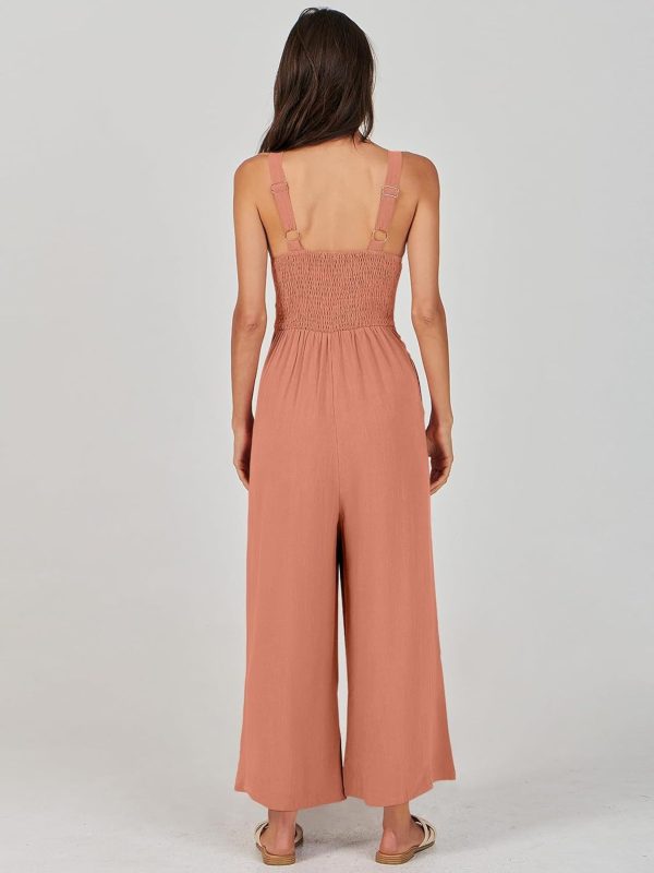 ANRABESS Women's Jumpsuits Summer Wide Leg Sleeveless V Neck Casual Dressy Linen Pants Rompers 2025 Vacation Beach Outfits - Image 113