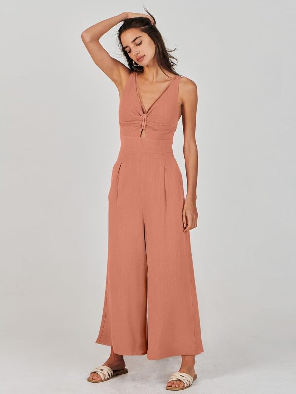 ANRABESS Women's Jumpsuits Summer Wide Leg Sleeveless V Neck Casual Dressy Linen Pants Rompers 2025 Vacation Beach Outfits - Image 115