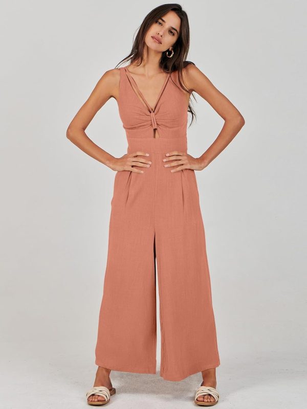 ANRABESS Women's Jumpsuits Summer Wide Leg Sleeveless V Neck Casual Dressy Linen Pants Rompers 2025 Vacation Beach Outfits - Image 116