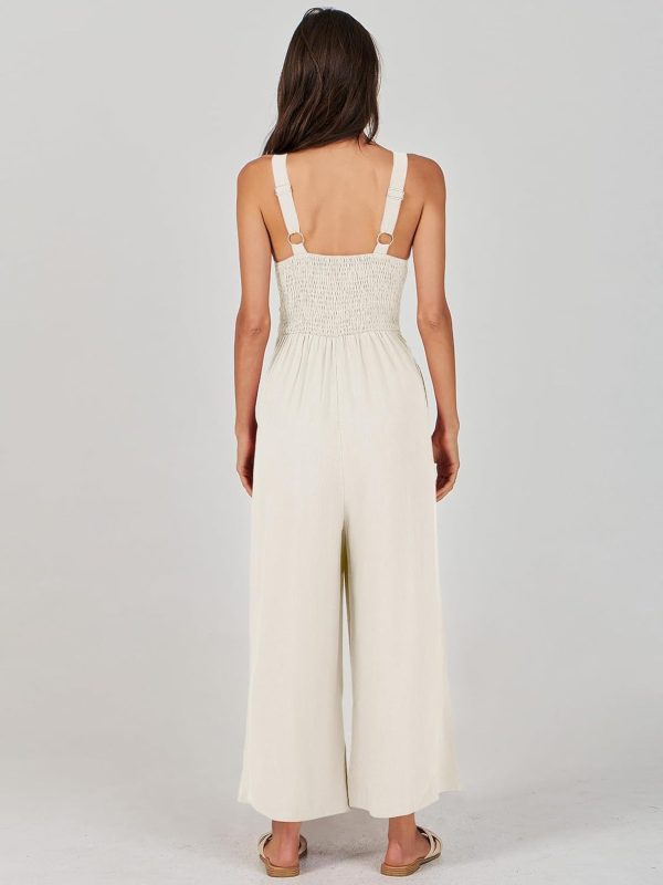 ANRABESS Women's Jumpsuits Summer Wide Leg Sleeveless V Neck Casual Dressy Linen Pants Rompers 2025 Vacation Beach Outfits - Image 122